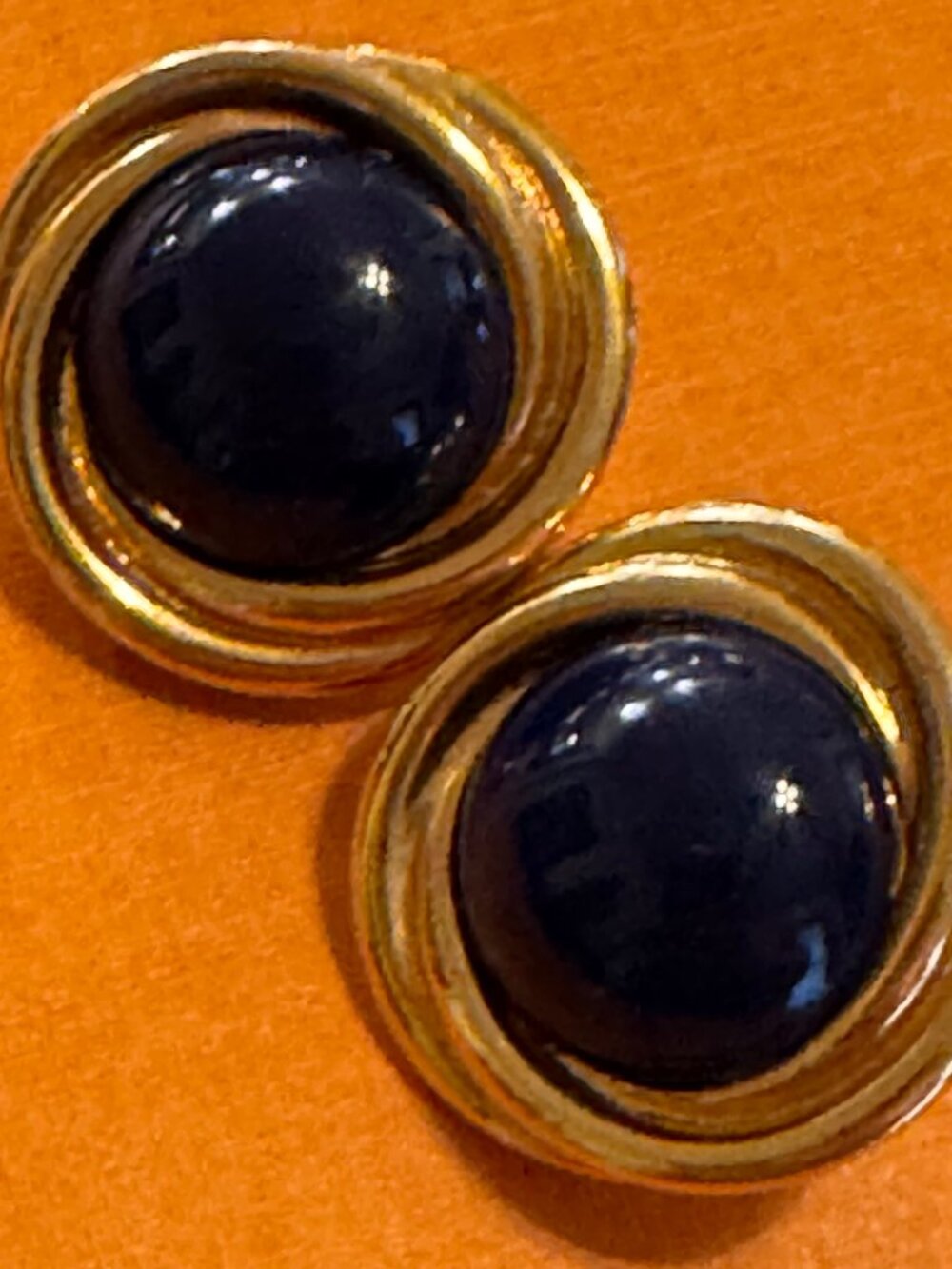 Vintage Trifari Faux Lapis Earrings